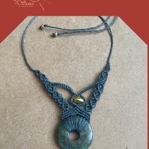 Collier Donut- Apatite er perle dorée