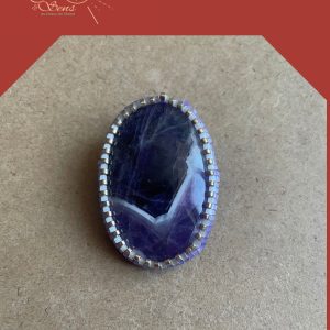 Broche Améthyste Chevron et perles myuki