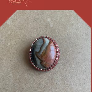 Broche Jaspe polychrome- perles de myuki